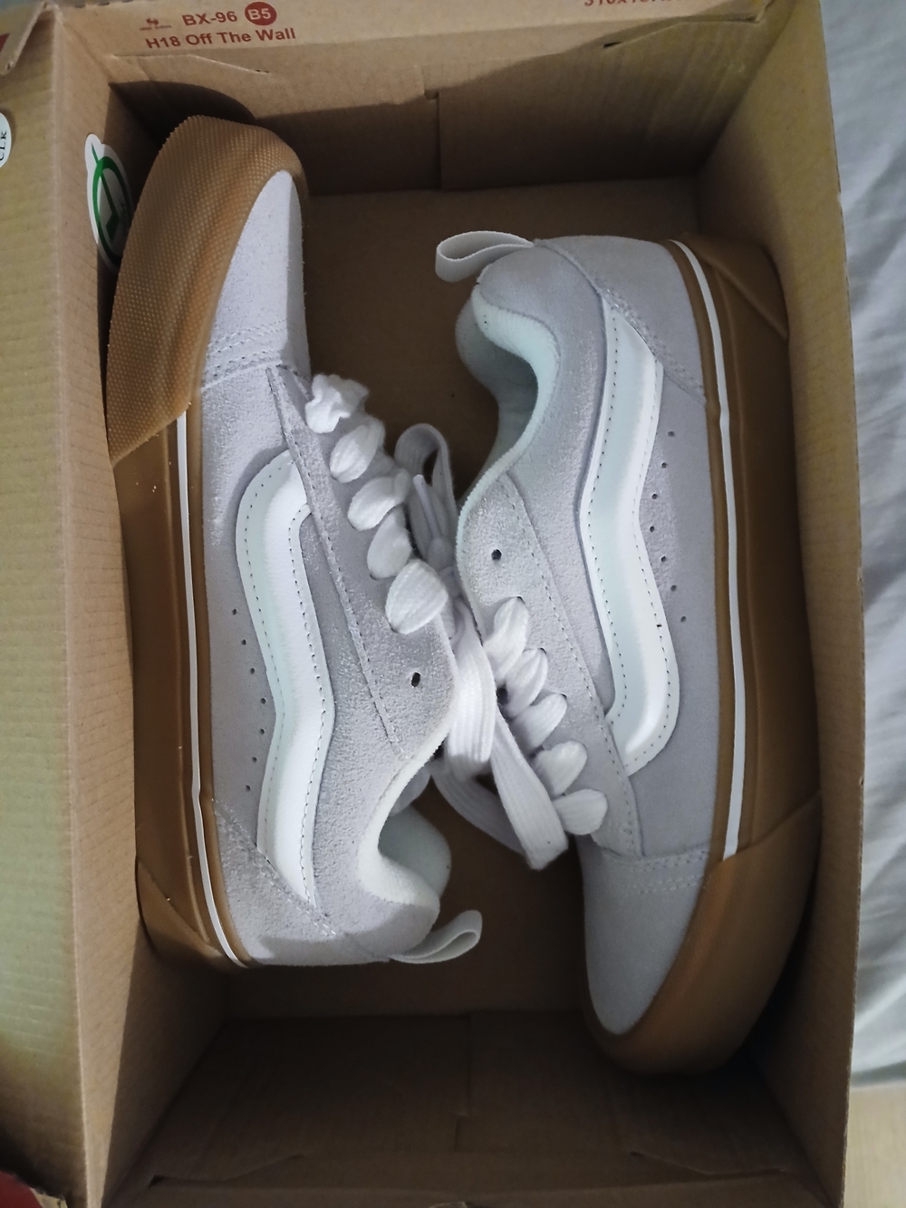 Vans Old Skool Sneakers in Light Gray with White Stripe and Gum Sole